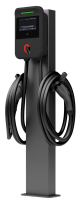 EV charger mounting pedestal with cable holder
